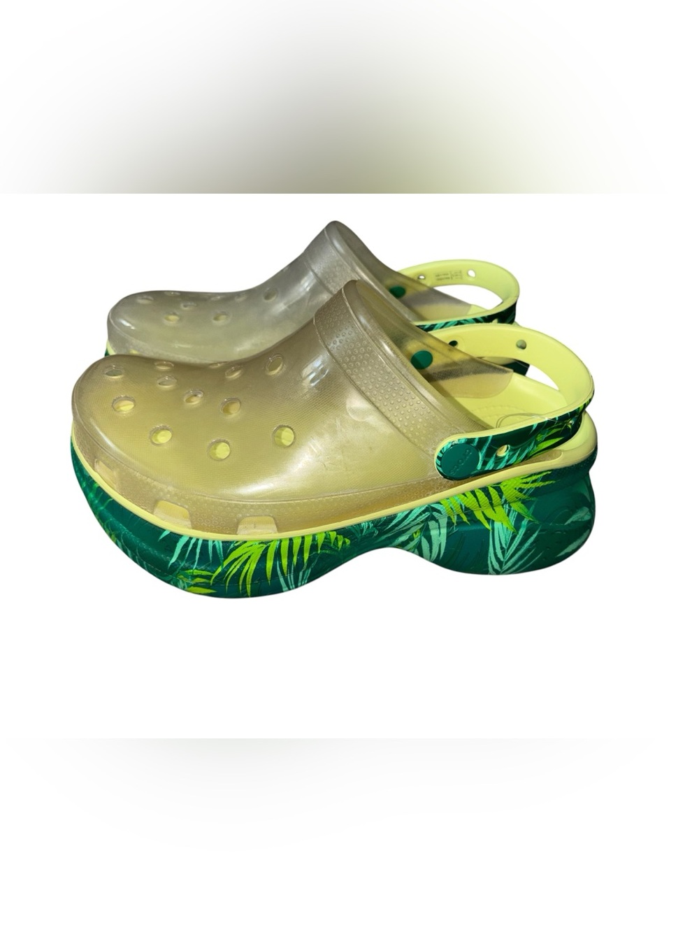 Crocs Classic Bae tropical translucent Platform Clogs NEW with tags